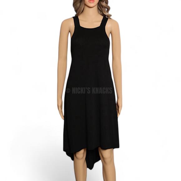 Revolve LAmade Black Open Back High Low Jersey Midi Dress Sleeveless Size S - Picture 2 of 9